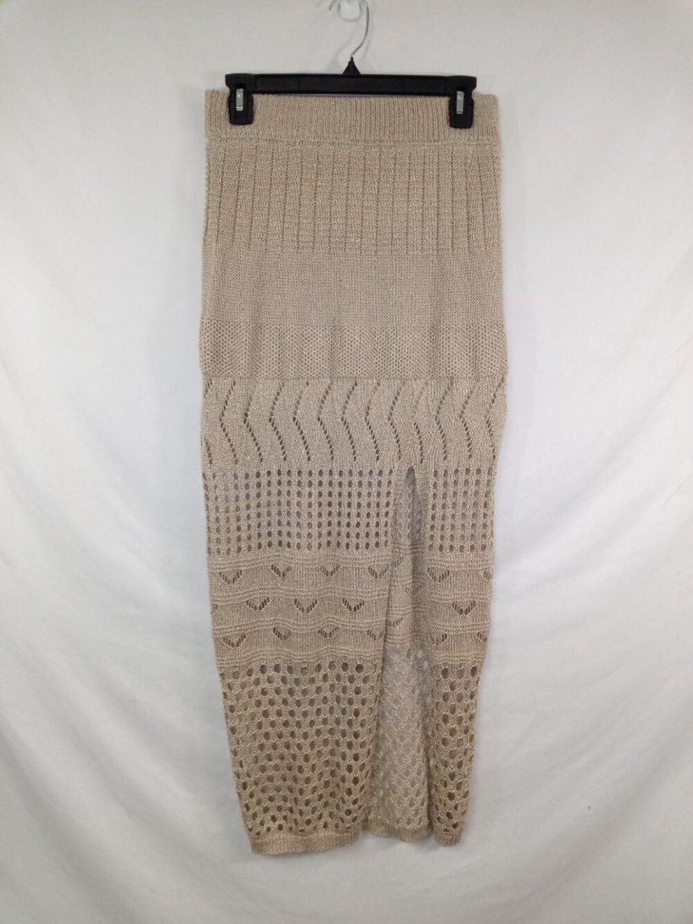 NWT Hunter and Brown Beige w/Gold Maxi Skirt Sz. M